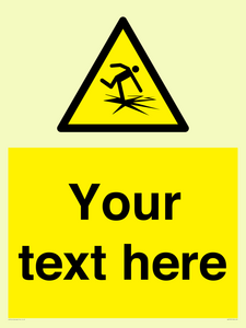 Custom warning thin ice